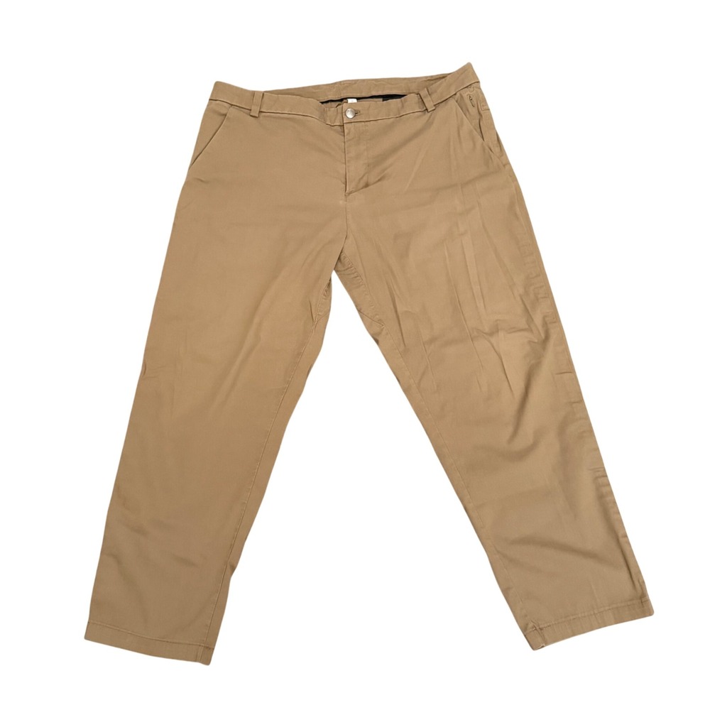 Lululemon Commission Pant Slim Warpstreme Khaki Tan Mens Chino Trousers 36